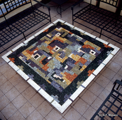 tavolo da terrazzo in mosaico | afmosaici.com